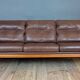 3-seater wood and leather sofa from the 1970s