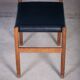 Rosewood Stool with Black Leather Seat, Denmark, 1960s