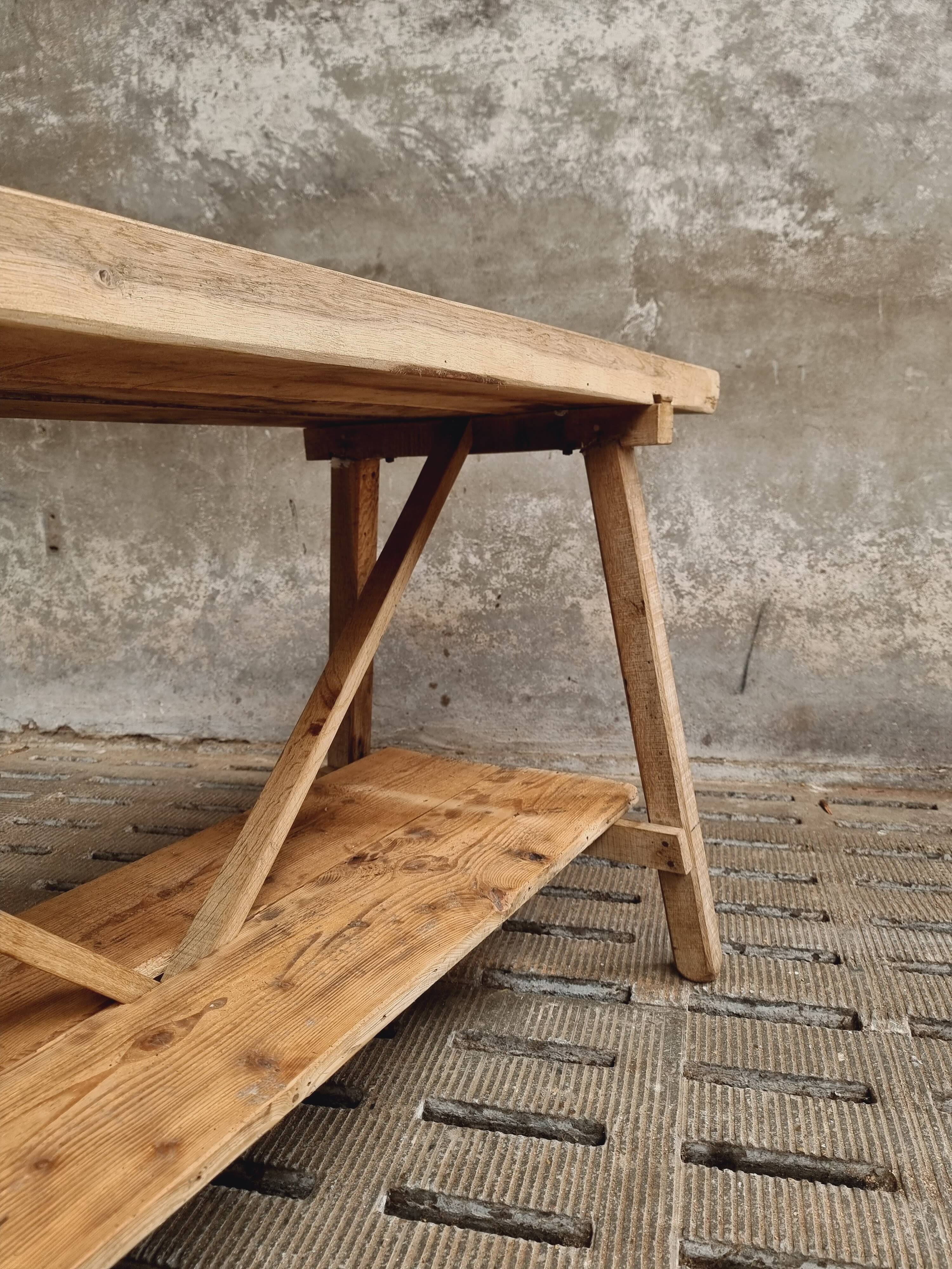 Old work table kitchen island bar table oak