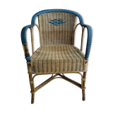 Vintage two tone rattan chair