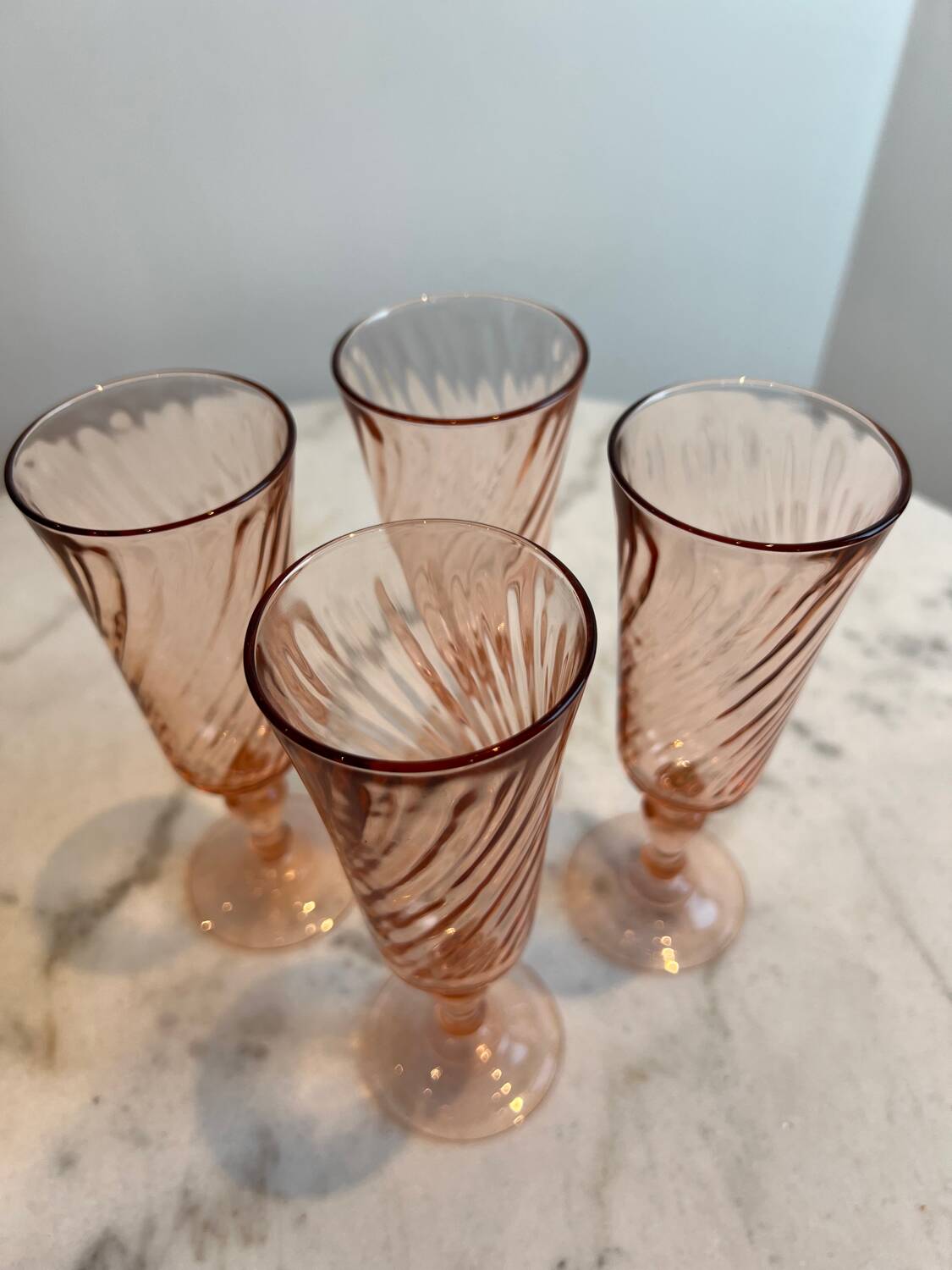 Set of 4 Rosaline champagne flutes