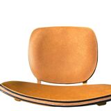 Pair of Scandinavian wood and leather chairs, Circa 1960