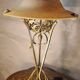 Art Nouveau lamp, chiseled bronze, old Majorel style base, signed glass paste basin 57x38