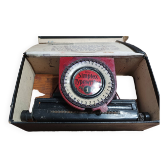 Toy jouet machine à écrire simplex typewriter début 1900 avec sa boîte d'origine