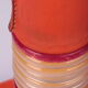 Ensemble de lampes de table rembourrées en cuir orange français années 1960
