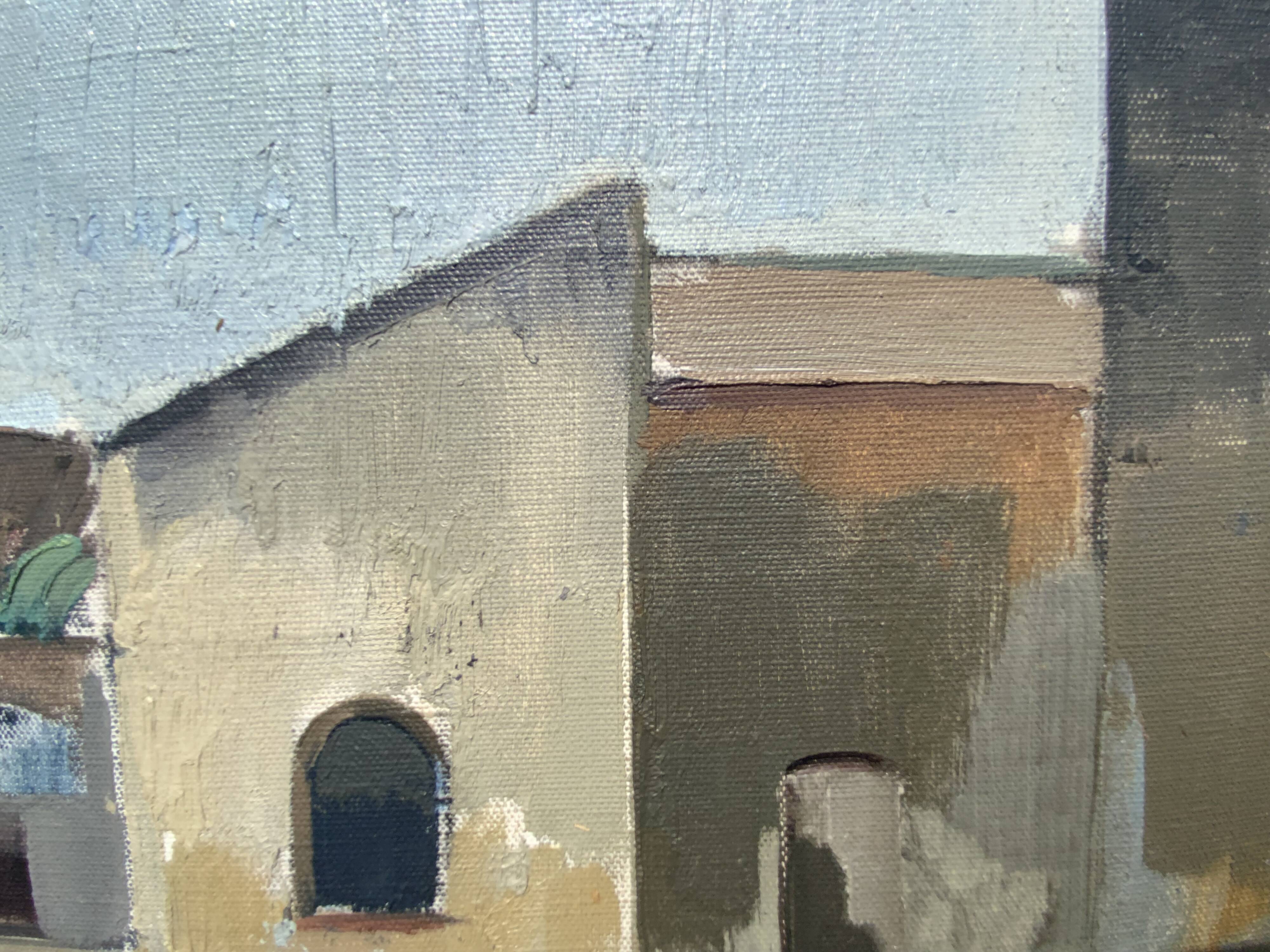 Huile sur toile vintage signée moderniste Gustav Adolf Johansson années 1960