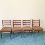 Set 4pcs vintage dining chair jitona mid century 70s wood czechoslovakia