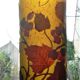 Daum Nancy's art nouveau-style vase with red brown with rosehip decoration