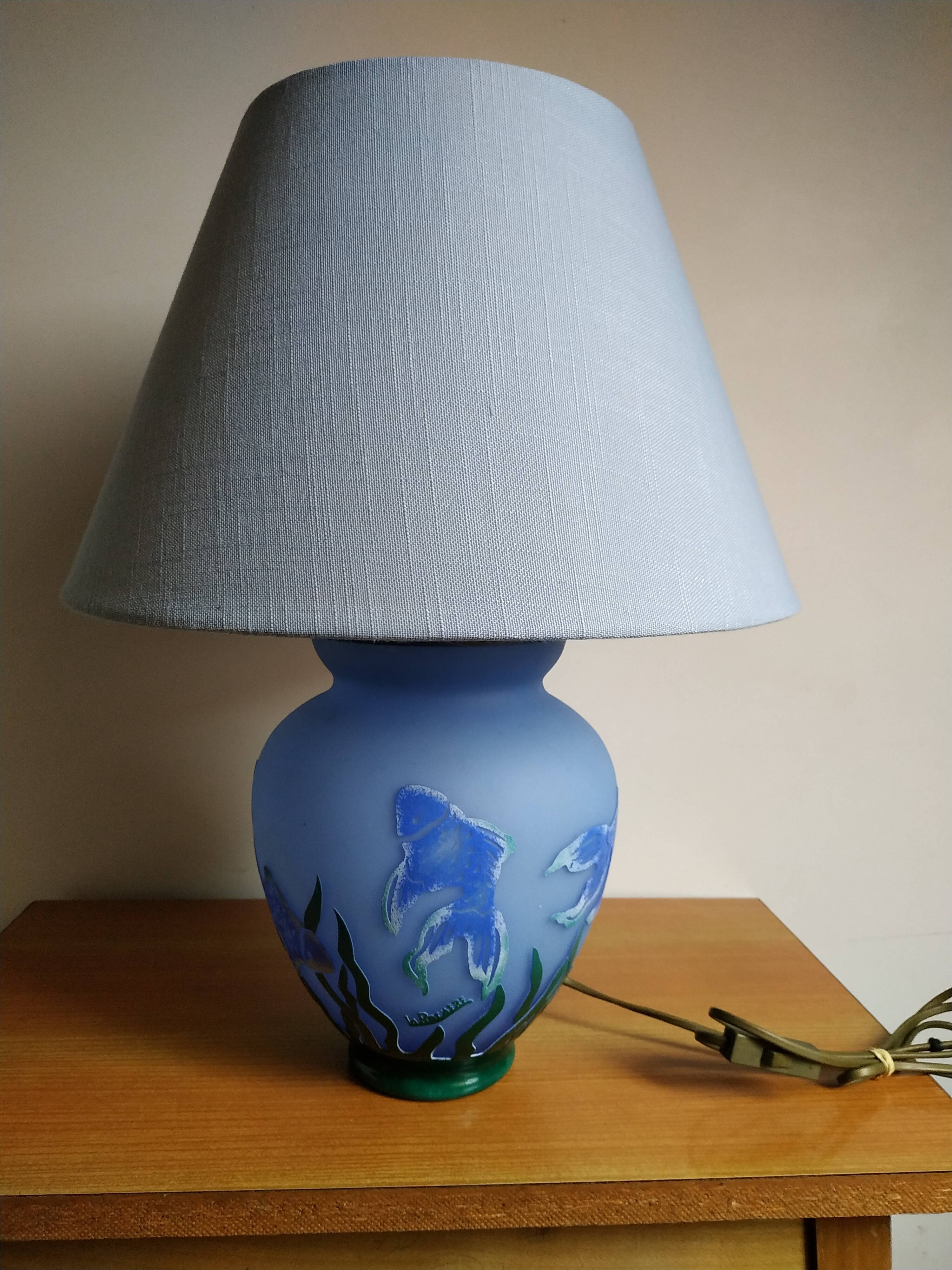 La Rochère glass paste lamp decorated at the seabed