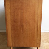 Compass foot chest of drawers in light oak from the 1960s