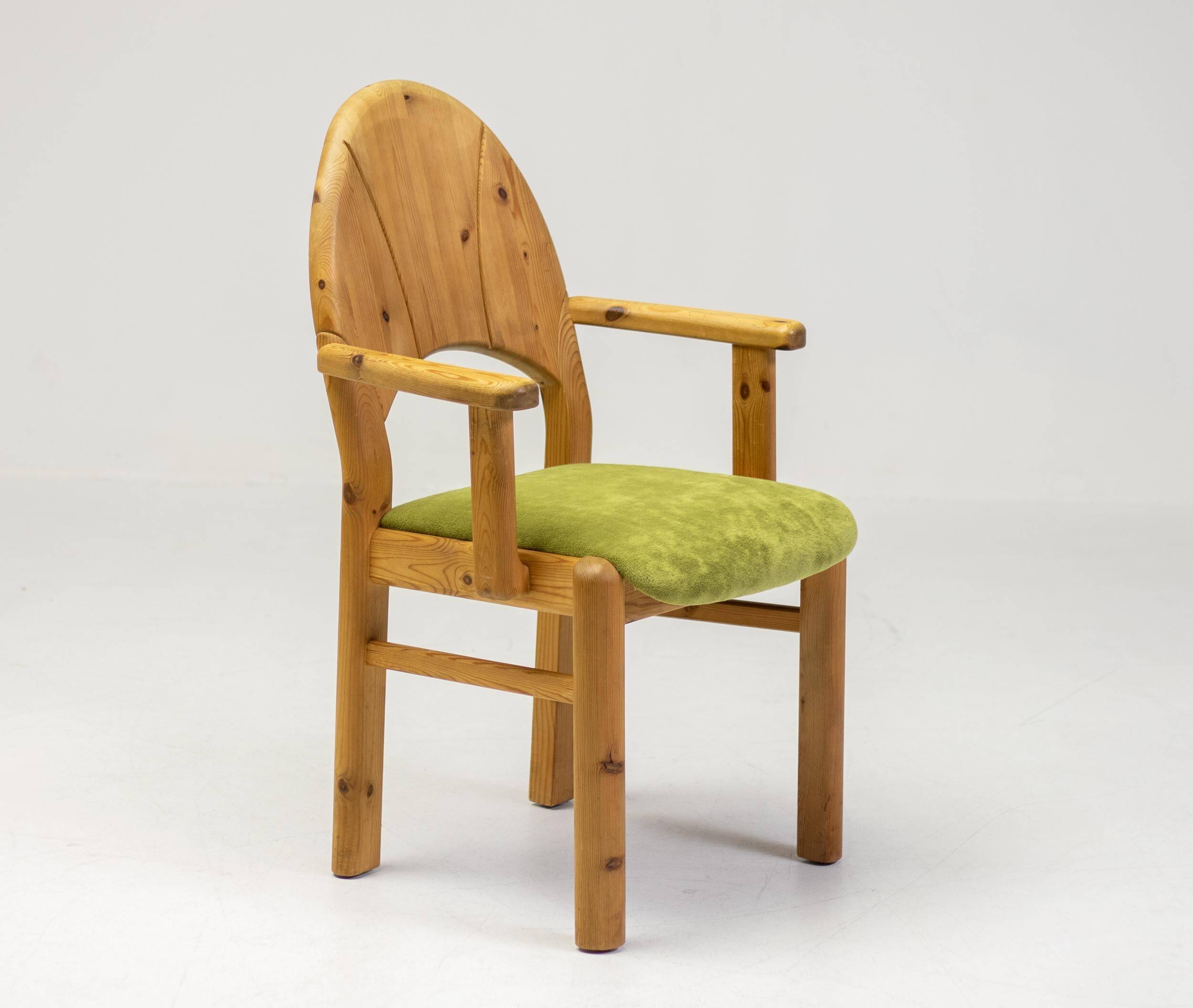 The Modern Scandinavian Oregon Pine Mid-Modern Dining Set - 4 Accent Chairs and 2 Armchairs