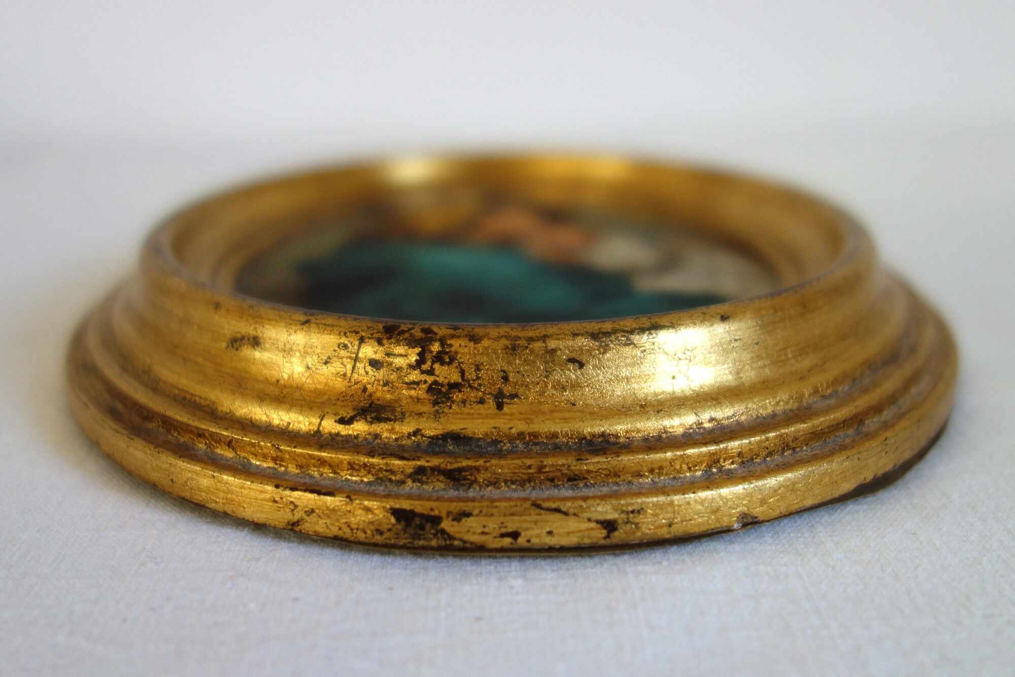 Vintage Madonna oval gold frame