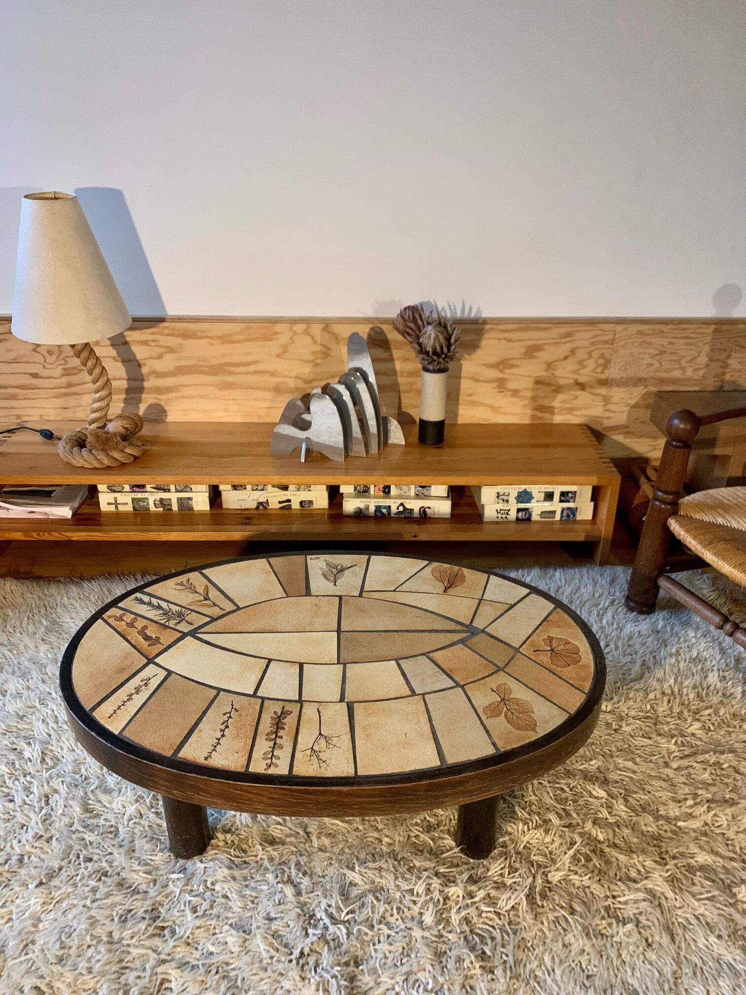 Oval coffee table Raymonde Leduc, 60s