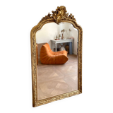 Large old Louis-Philippe shell mirror 165x97 cm