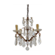 Small chandelier cage with pendants and brass frame louis XV style