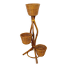 Vintage rattan tripod plant holder from the 60s 70s