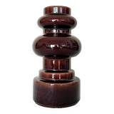 Vintage large 70's Steuler Ceramic Germany 288/25 Cari Zalloni Design Candle Holder dark brown