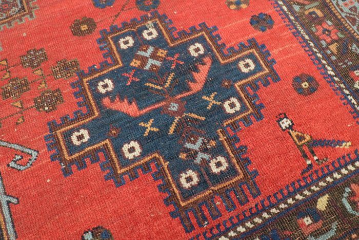 Hand-knotted afchari carpet Iran 132x143cm