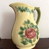 Luneville slip pitcher, Rose decor