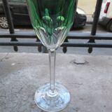 Baccarat crystal 12cl wine glass Genova model lined in fir green 19cm