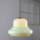 Mid-Century Italian Brass and Green Glass Pendant Lamp, 1960s