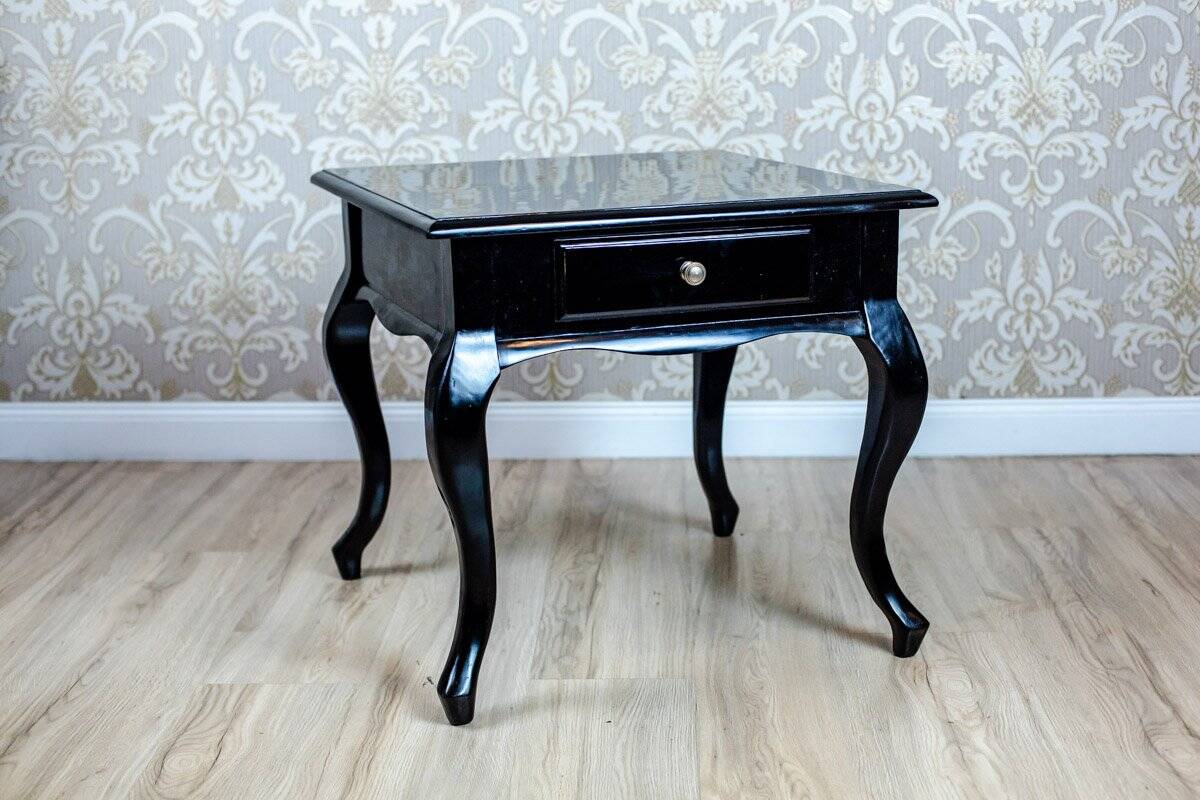 20th Century Black Side Table-Nightstand, 1950s
