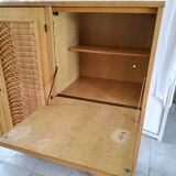 Wood and rattan cabinet