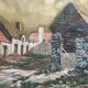 Gouache et charbon, Un hameau à La Haye, ch. Levaché