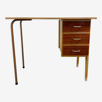 Vintage desk in wood and metal formica