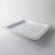 White Ceramic Plate with Etched Rooster Relief – Vintage Mid-Century Square Plate, Jacques Innocenti Style