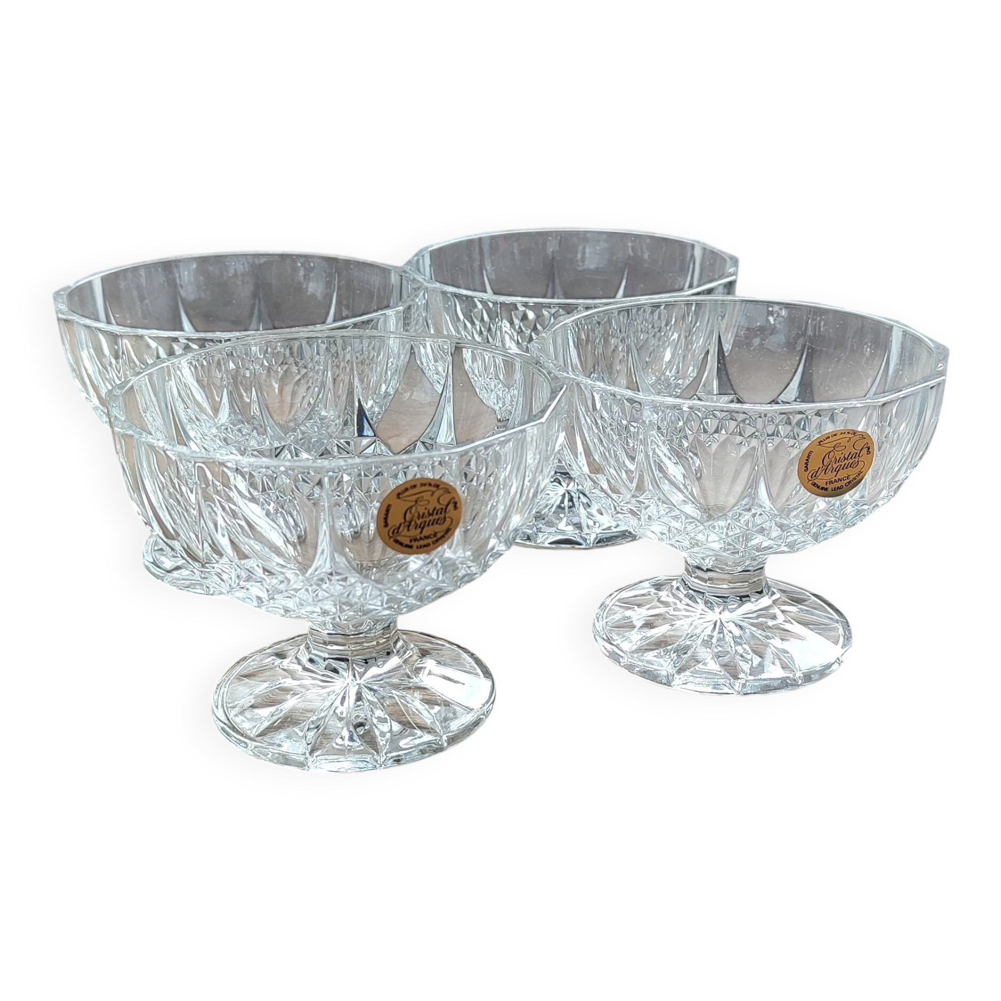 Set of 4 crystal fruit bowls