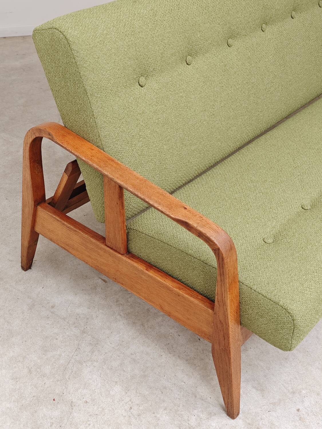 Green Banquette Daybed from Czechoslovakia 1960