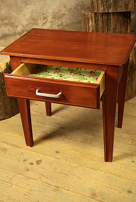 Varnished mahogany bedside