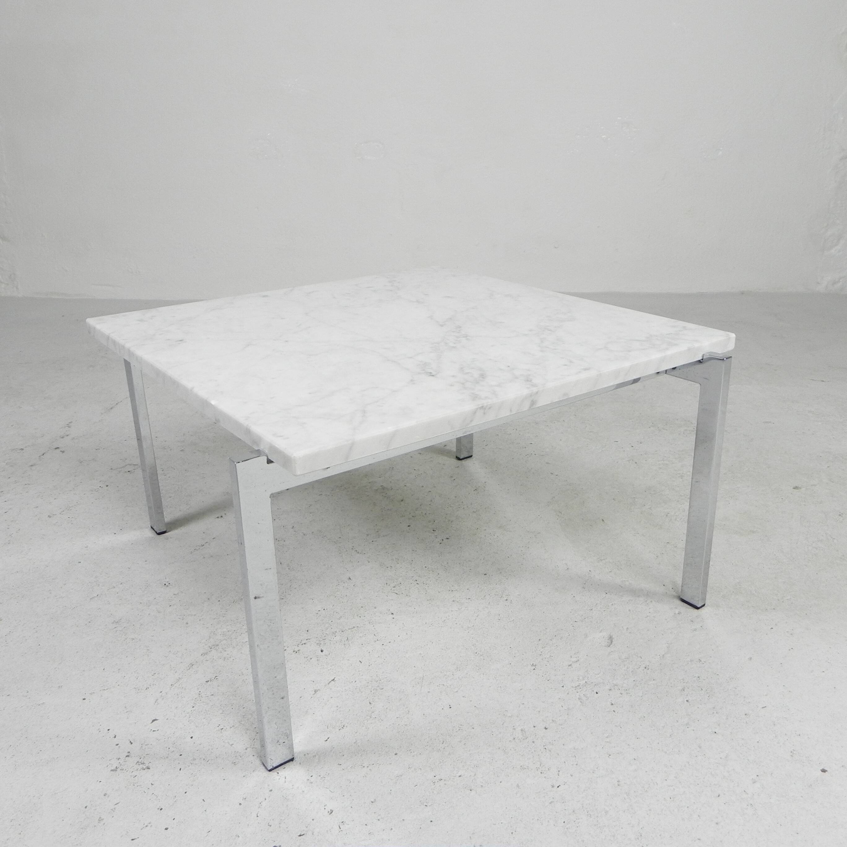Coffee table with Carrara marble top 60 x 60 cm, 1970
