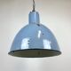 Bauhaus blue enamel industrial pendant lamp, 1950s