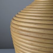 Grand vase de sol en rotin tressé, années 1970
