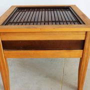 Small coffee table, bamboo wood and glass coffee table, Indonesian table