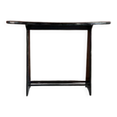 Vintage black lacquered wooden demi-lune console