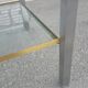 Steel coffee table, bronze and translucent glass circa 1970