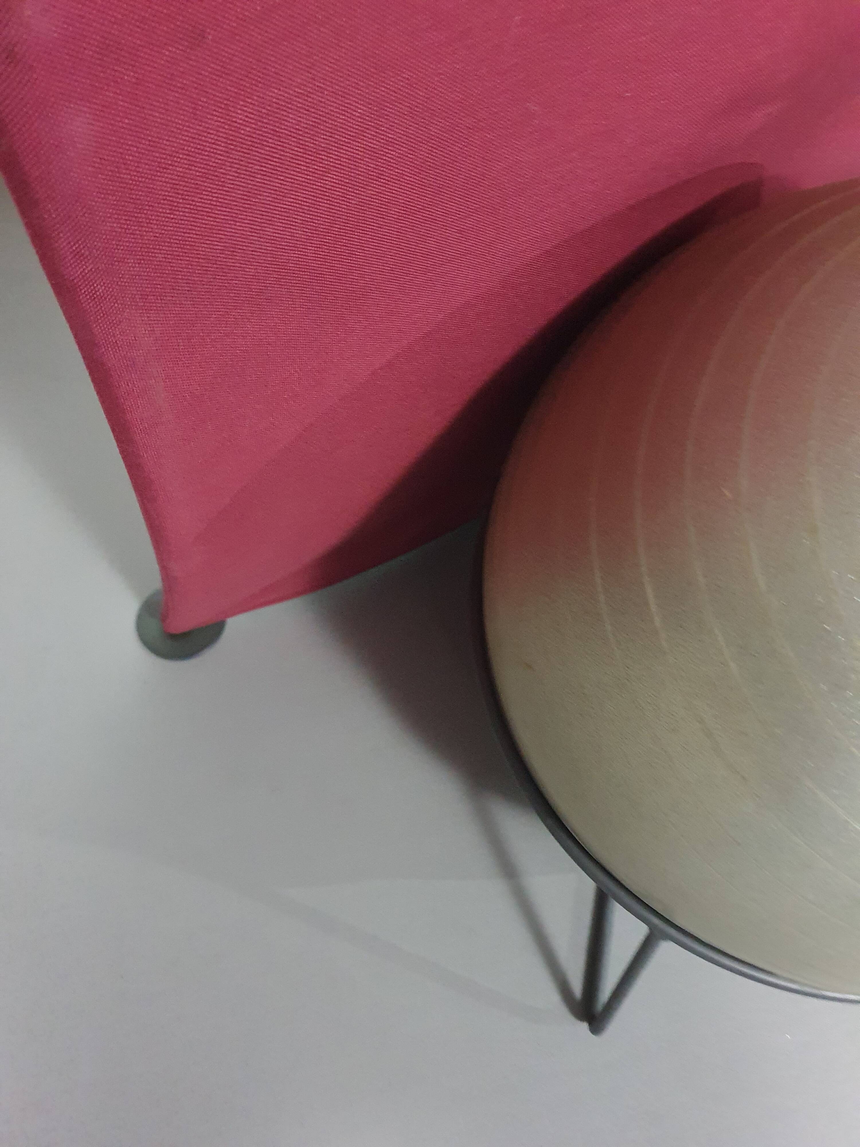 Italian modern bordeaux red ball chair san siro designed by fabrizio ballardini, 1995