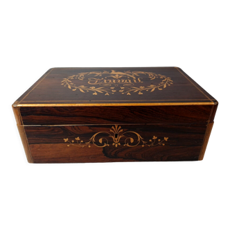 Old book box or mail inlaid decoration "work" sb