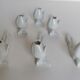 6 white porcelain knife holders