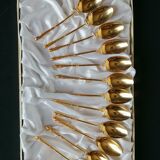 Set of 12 gold-plated teaspoons