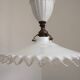 French Counter Balance Ceiling Light White Porcelain & Opaline Glass Shade