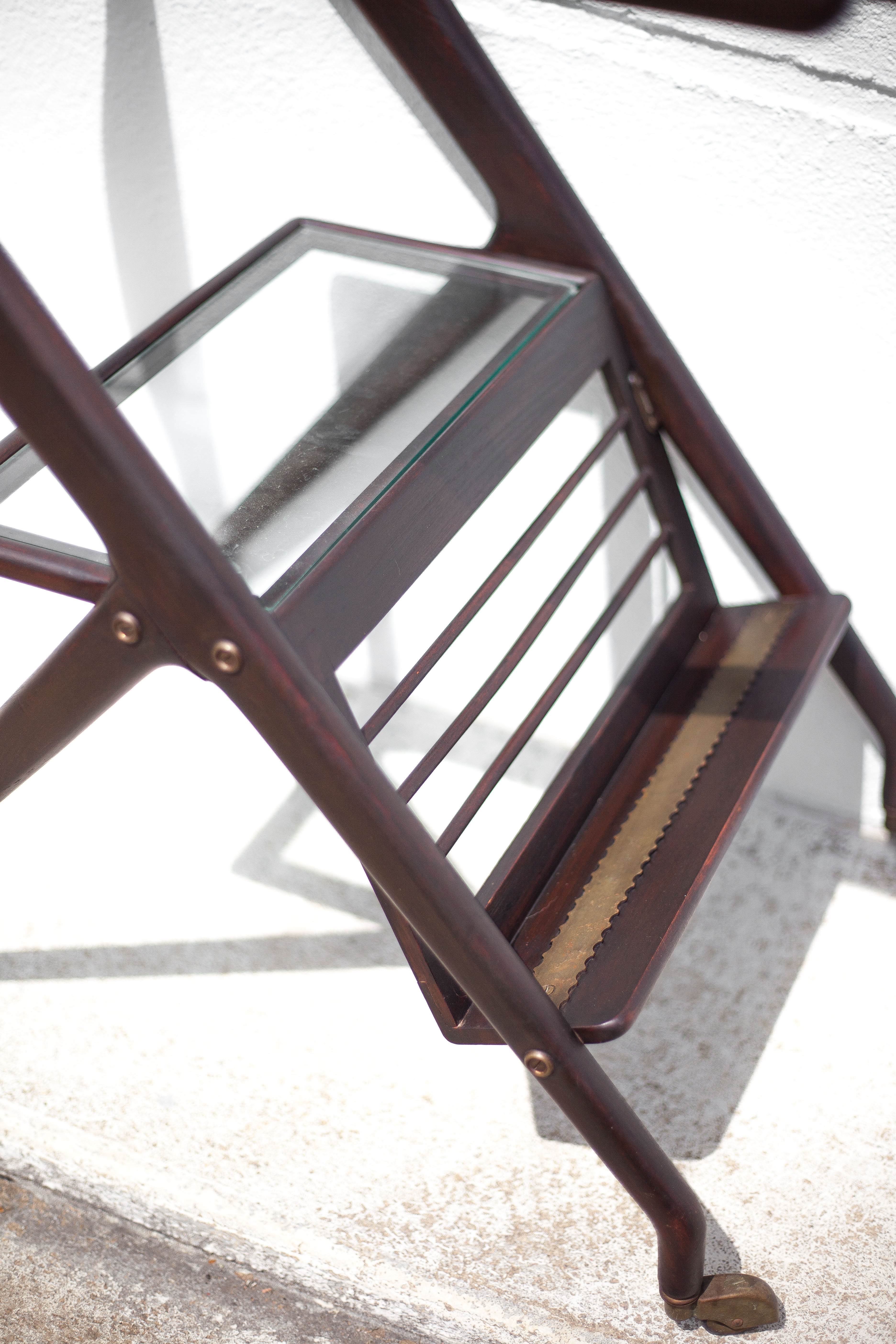 Serving rolling trolley, wood service, 50's