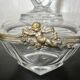 glass jewelry box with brass cherub decoration