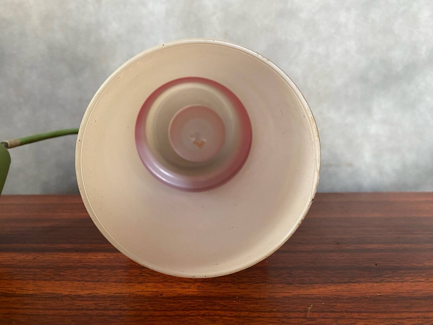 Old Opaline Pendant Light White & Red 70s Vintage