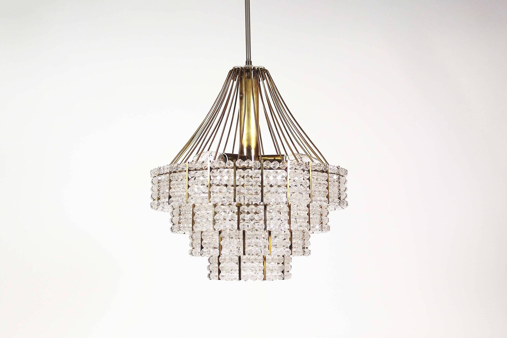 Large Vintage chandelier by Emil Stejnar for Rupert Nikoll - Austria 1960's