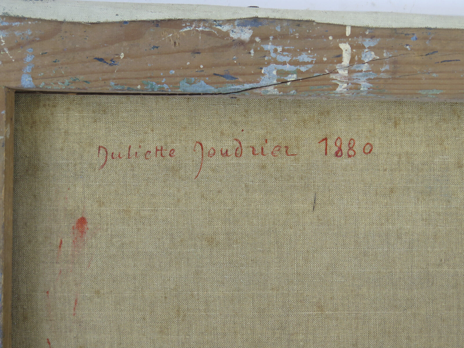 Antique signed painting portrait of a girl oil on canvas 1880 BM1N