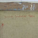 Antique signed painting portrait of a girl oil on canvas 1880 BM1N